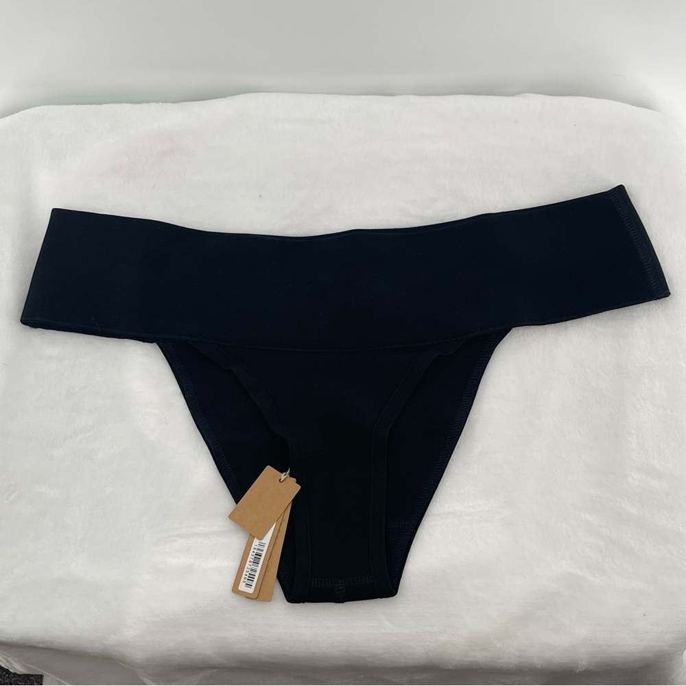 SKIMS Swim Knit NWT Onyx Cheeky Bikini Bottom 2x